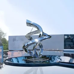 Giant|Floor Standing^Statues & Sculptures Liquid Helix 168cm Silver Metal Garden Sculpture