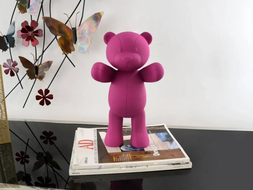 Table Top|Animals^Statues & Sculptures Love Bear 29cm Fuchsia Resin Indoor Sculpture