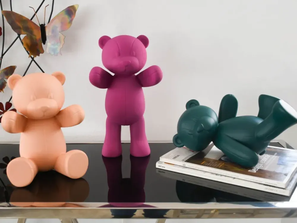 Table Top|Animals^Statues & Sculptures Love Bear 29cm Fuchsia Resin Indoor Sculpture