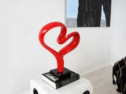 Table Top|Contemporary^Statues & Sculptures Love Flux 46cm Red Resin Indoor Sculpture