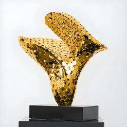Table Top|Abstract^Statues & Sculptures Lucid Motion 47cm Gold Metal Indoor Sculpture
