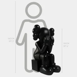 Figurative|Floor Standing^Statues & Sculptures Lucify Hide 110cm Black Resin Indoor Sculpture