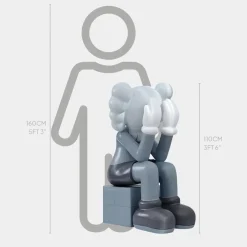 Figurative|Floor Standing^Statues & Sculptures Lucify Hide 110cm Grey Resin Indoor Sculpture