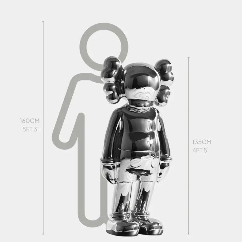 Figurative|Floor Standing^Statues & Sculptures Lucify Seek 135cm Chrome Resin Indoor Sculpture