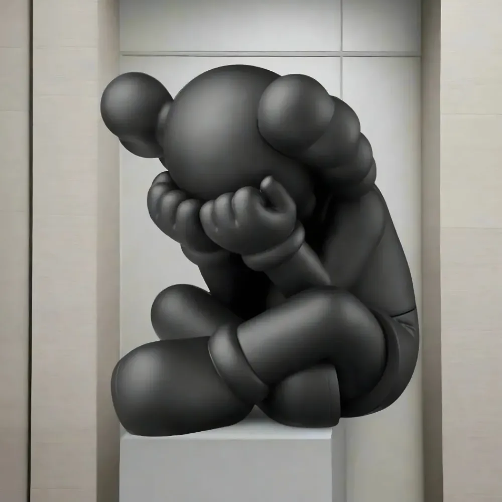 Figurative|Floor Standing^Statues & Sculptures Lucify Solace 92cm Black Resin Indoor Sculpture