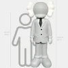 Giant|Figurative^Statues & Sculptures Lucify Vogue 200cm Grey Resin Indoor Sculpture