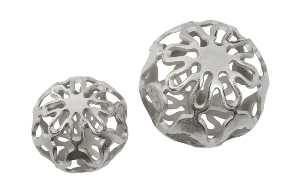 Table Top|Abstract^Statues & Sculptures Lumi Spheres 21cm Silver Metal Indoor Sculptures