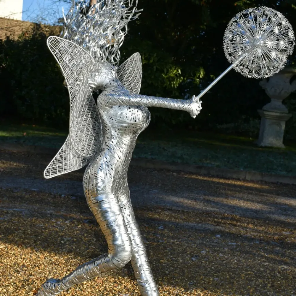 Fairies^Statues & Sculptures Luna Fairy 83cm Metal Wire Garden Sculpture
