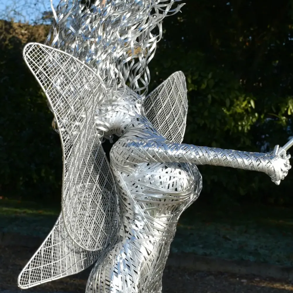 Fairies^Statues & Sculptures Luna Fairy 83cm Metal Wire Garden Sculpture