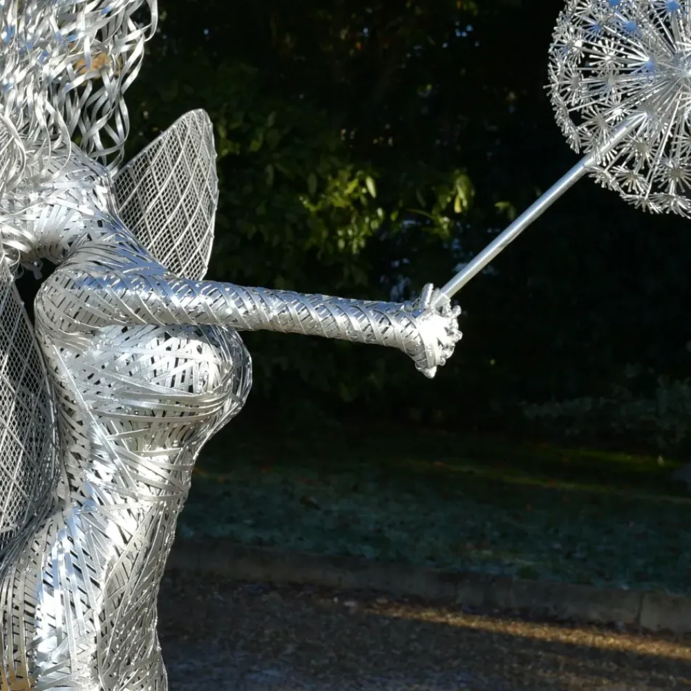 Fairies^Statues & Sculptures Luna Fairy 83cm Metal Wire Garden Sculpture