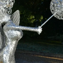Fairies^Statues & Sculptures Luna Fairy Metal Wire Garden Sculpture