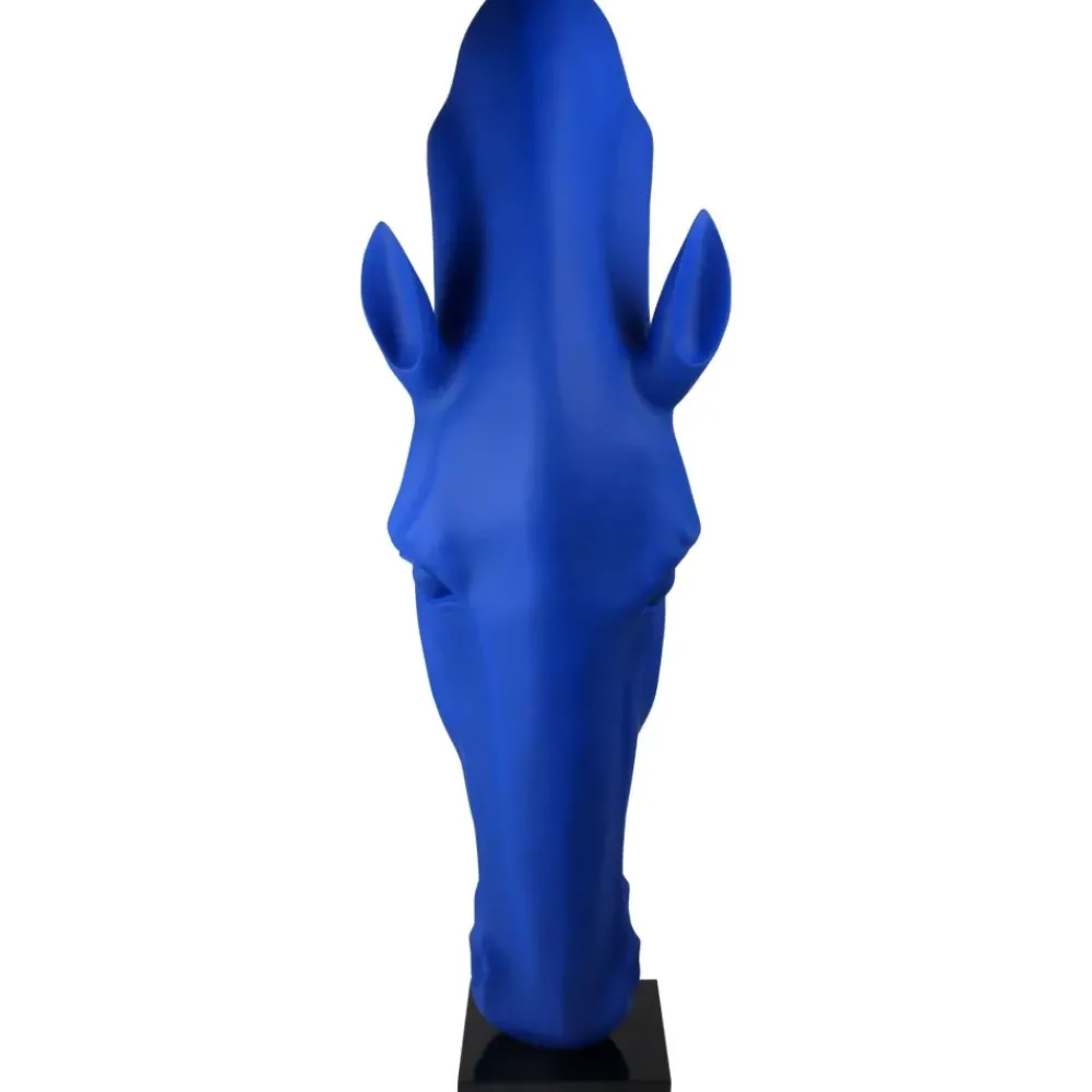 Floor Standing|Animals^Statues & Sculptures Majestic Horse Head 151cm Blu Blue Resin Sculpture
