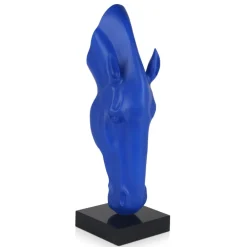 Floor Standing|Animals^Statues & Sculptures Majestic Horse Head 70cm Blu Blue Resin Sculpture