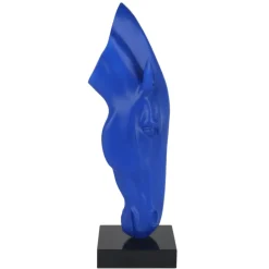 Floor Standing|Animals^Statues & Sculptures Majestic Horse Head 70cm Blu Blue Resin Sculpture