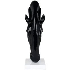 Floor Standing|Animals^Statues & Sculptures Majestic Horse Head 70cm Black Resin Indoor Sculpture