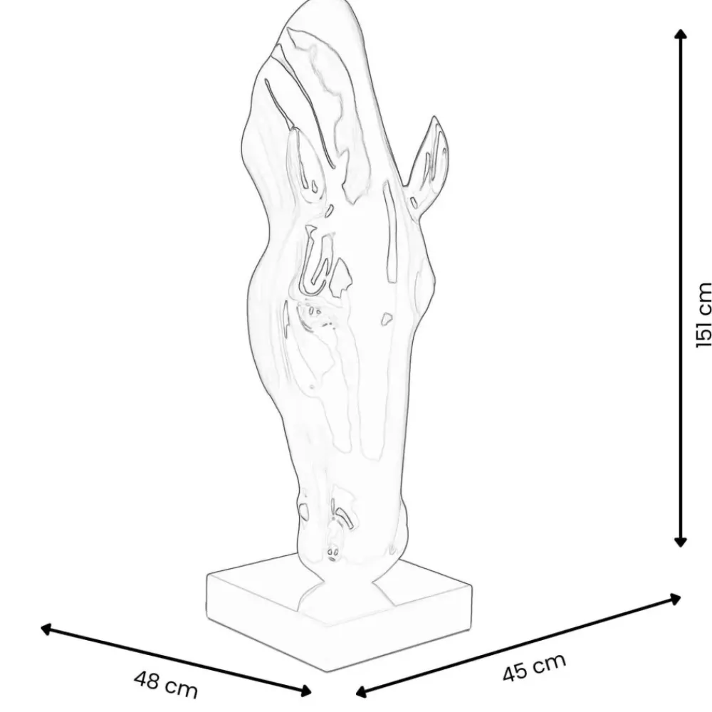 Floor Standing|Animals^Statues & Sculptures Majestic Horse Head 151cm Multicoloured Resin Sculpture