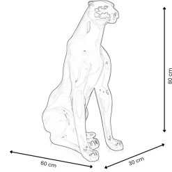 Floor Standing|Animals^Statues & Sculptures Majestic Panther 80cm Silver Resin Indoor Sculpture