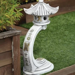 Pagodas^Statues & Sculptures Medium Curved Japanese Pagoda Stone Garden Ornament