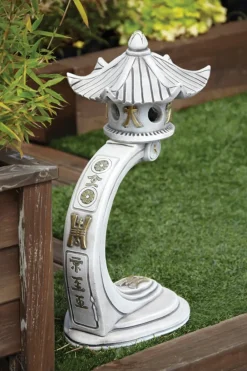 Pagodas^Statues & Sculptures Medium Curved Japanese Pagoda Stone Garden Ornament