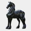 Horses|Contemporary^Statues & Sculptures Midnight Stallion 200cm Black Marble Garden Statue