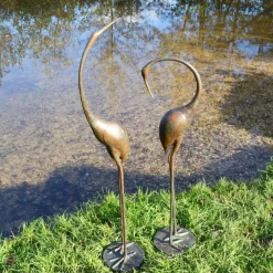 Cranes^Statues & Sculptures Modern Cranes Bronze Metal Garden Ornaments
