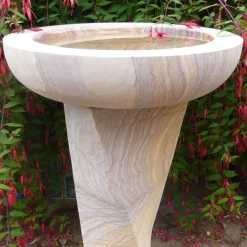 Bird Baths^Statues & Sculptures Modern Twisting Rainbow Sandstone Birdbath - Garden Bird Bath