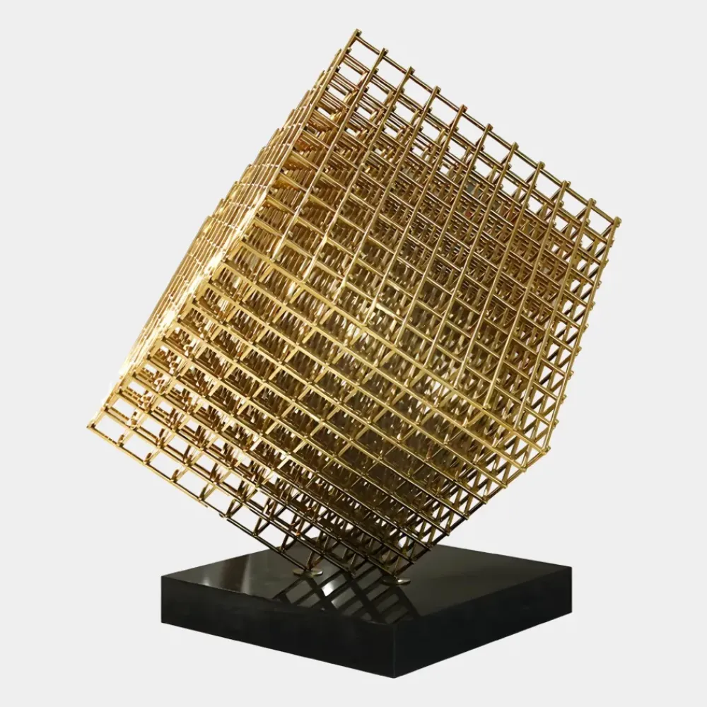 Table Top|Floor Standing^Statues & Sculptures Multiverse 100cm Gold Geometric Metal Garden Sculpture