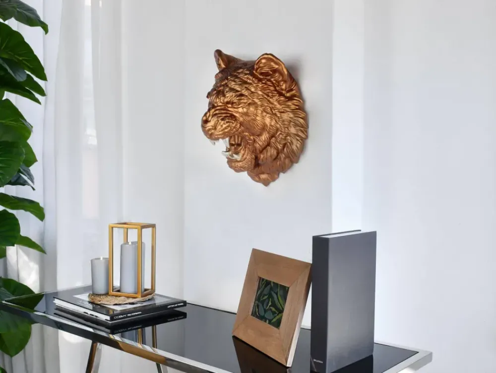 Wall Art|Animals^Statues & Sculptures Mystic Tiger 37cm Bronze Resin Wall Sculpture