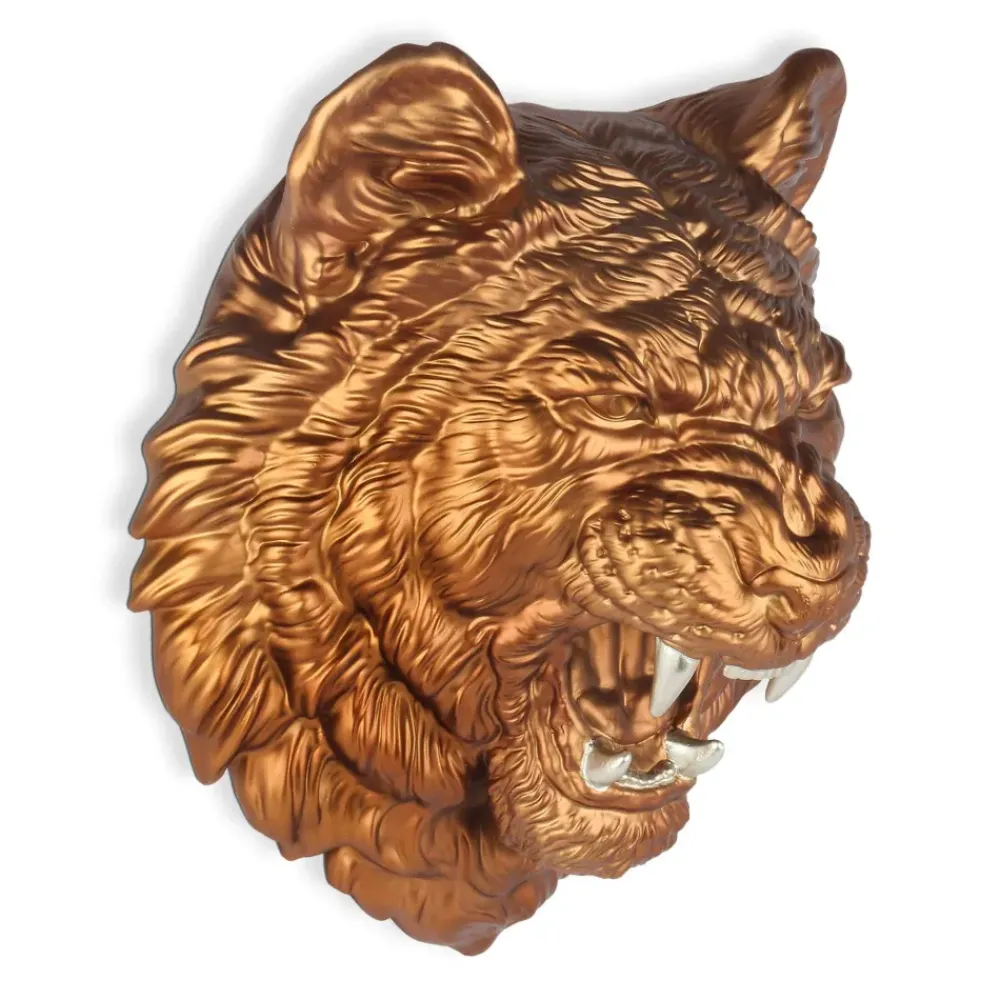 Wall Art|Animals^Statues & Sculptures Mystic Tiger 37cm Bronze Resin Wall Sculpture