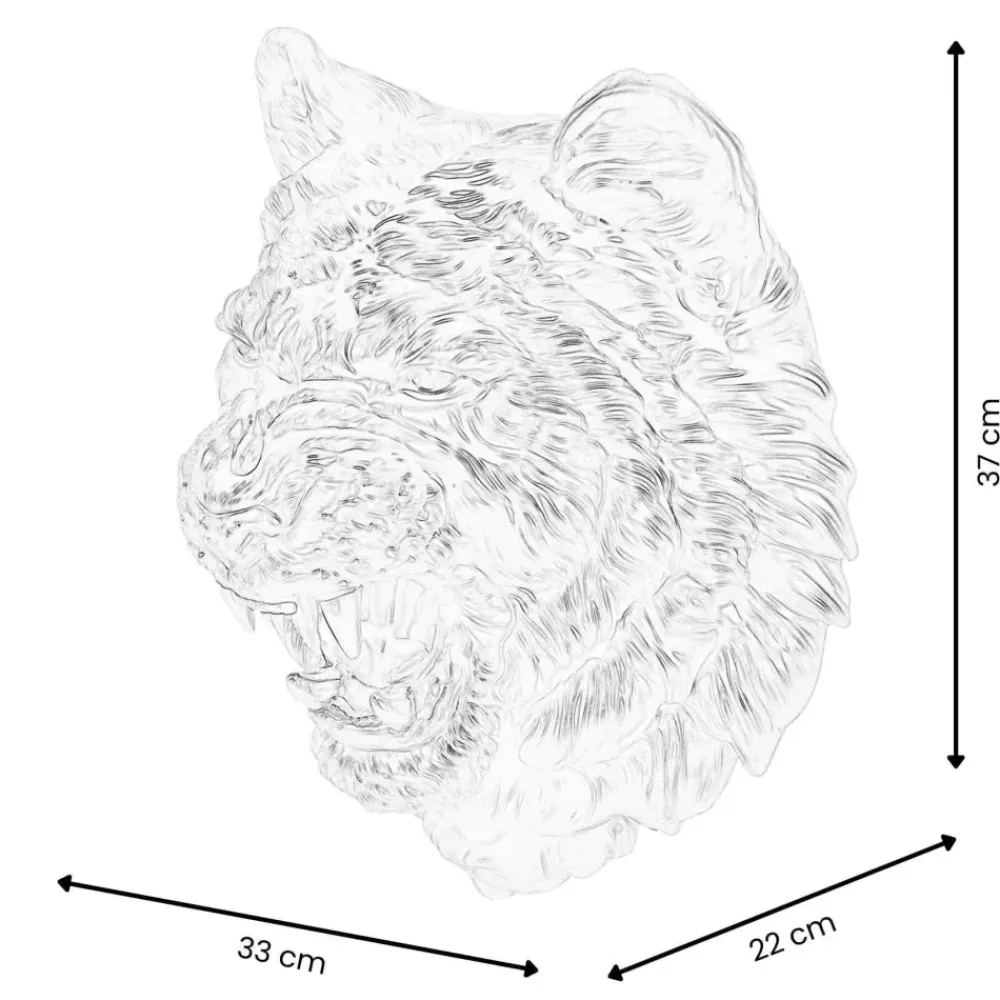 Wall Art|Animals^Statues & Sculptures Mystic Tiger 37cm Bronze Resin Wall Sculpture