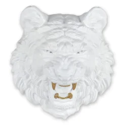 Wall Art|Animals^Statues & Sculptures Mystic Tiger 37cm White Resin Wall Sculpture