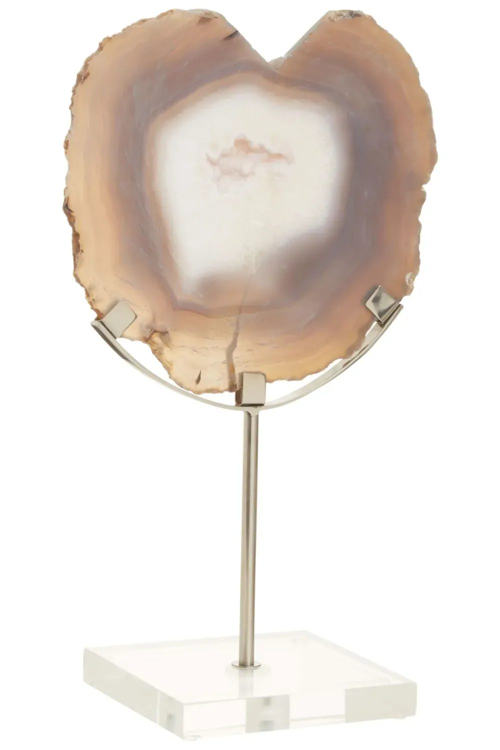 Table Top|Abstract^Statues & Sculptures Mystical Agate 30cm White & Silver Stone Indoor Sculpture