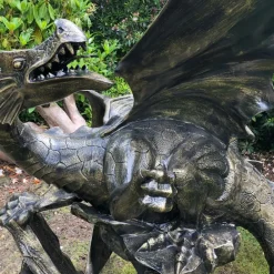 Dragons^Statues & Sculptures Mystical Dragon 232cm Bronze Metal Garden Statue