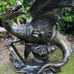 Dragons^Statues & Sculptures Mystical Dragon 232cm Bronze Metal Garden Statue