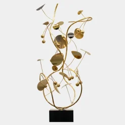 Floor Standing|Abstract^Statues & Sculptures Nebular Bloom 103cm Gold Metal Indoor Sculpture