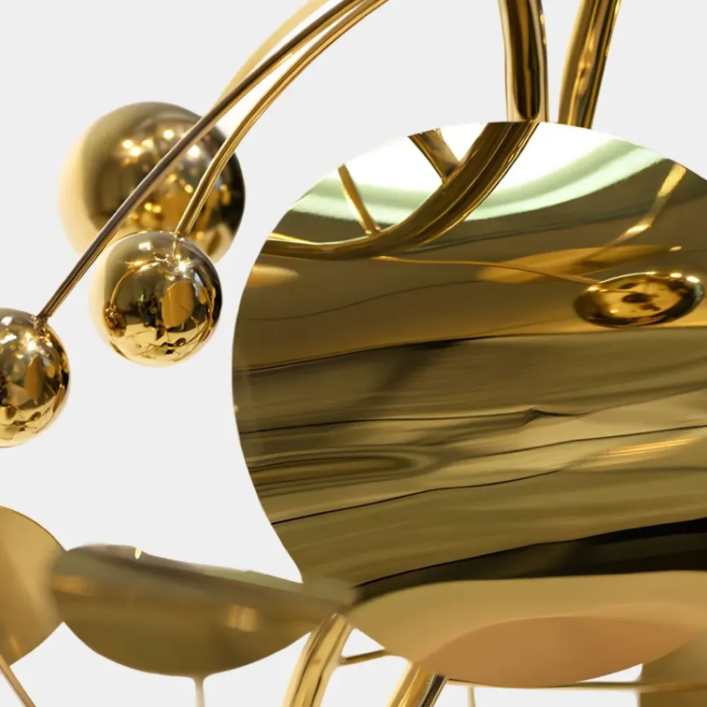 Floor Standing|Abstract^Statues & Sculptures Nebular Bloom 103cm Gold Metal Indoor Sculpture