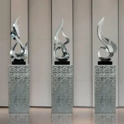 Table Top|Floor Standing^Statues & Sculptures Nexus Ignite 91cm Silver Metal Indoor Sculpture v3