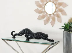 Table Top|Animals^Statues & Sculptures Obsidian Panther 24cm Black Resin Indoor Sculpture