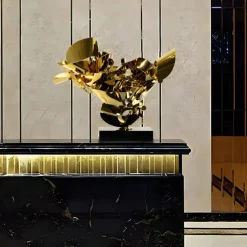 Table Top|Abstract^Statues & Sculptures Opal Bloom 53cm Gold Metal Indoor Sculpture