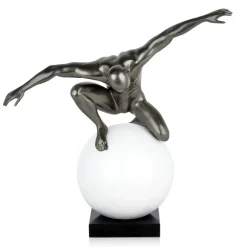 Figurative|Table Top^Statues & Sculptures Orbital Balance 47cm Anthracite Resin Indoor Sculpture