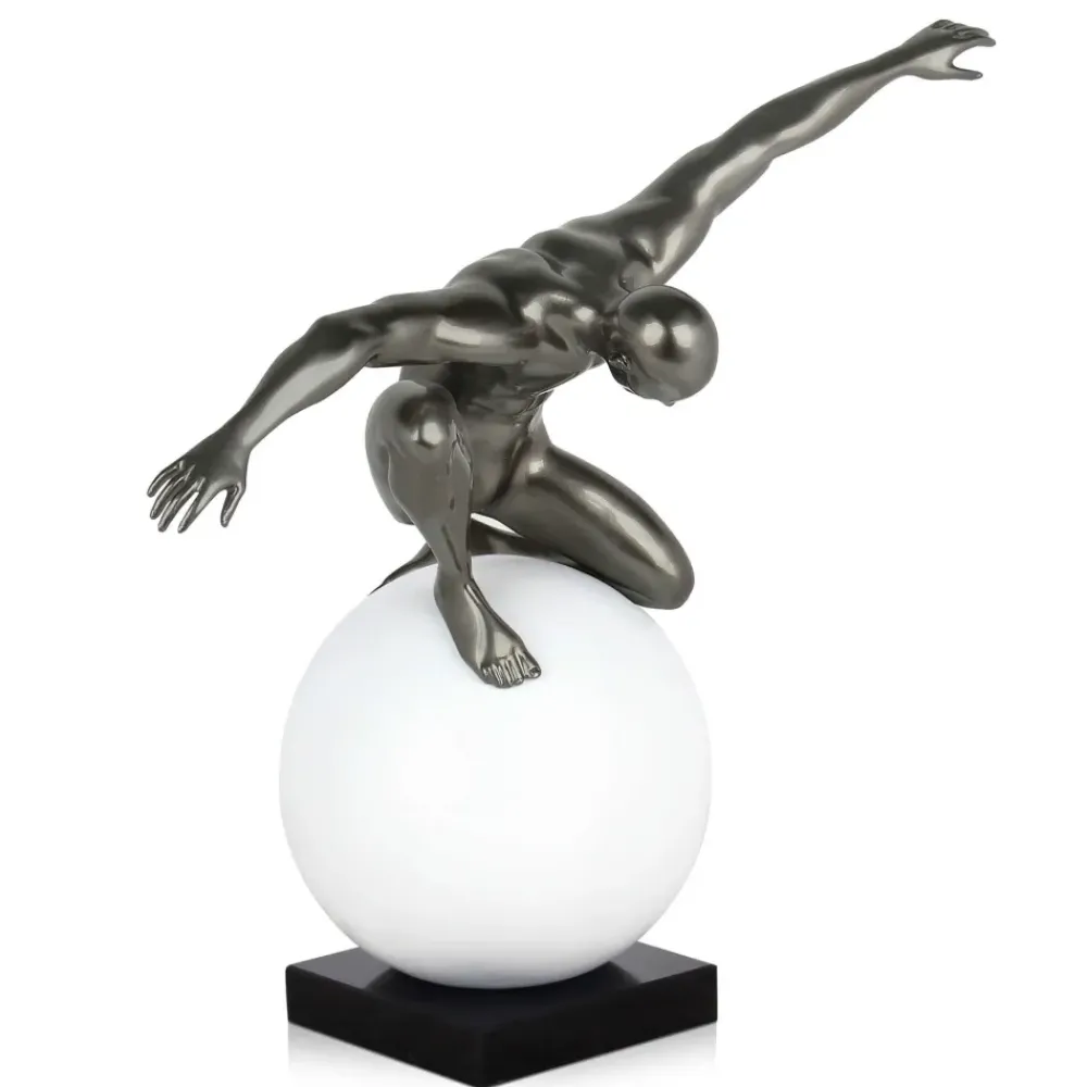 Figurative|Table Top^Statues & Sculptures Orbital Balance 47cm Anthracite Resin Indoor Sculpture