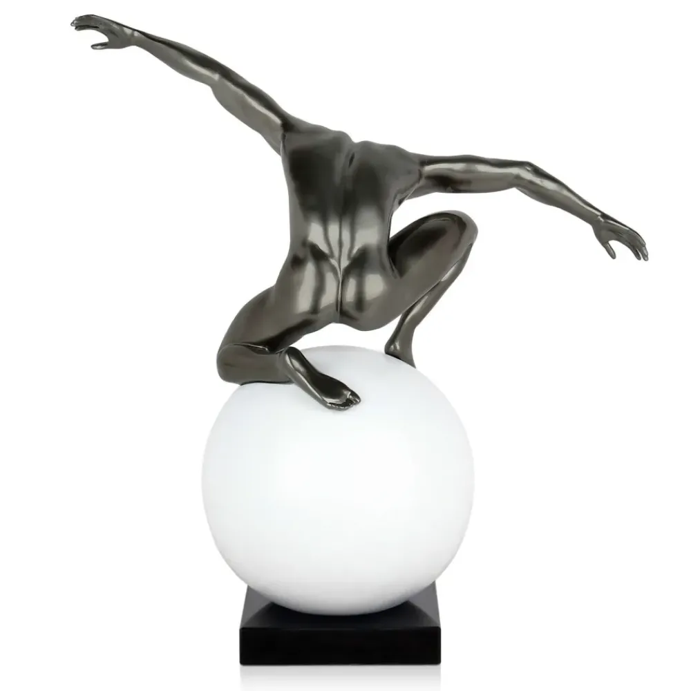 Figurative|Table Top^Statues & Sculptures Orbital Balance 47cm Anthracite Resin Indoor Sculpture