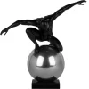 Figurative|Table Top^Statues & Sculptures Orbital Balance 65cm Black Resin Indoor Sculpture