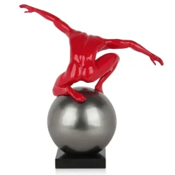Figurative|Table Top^Statues & Sculptures Orbital Balance 47cm Red Resin Indoor Sculpture