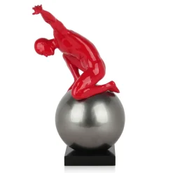 Figurative|Table Top^Statues & Sculptures Orbital Balance 47cm Red Resin Indoor Sculpture