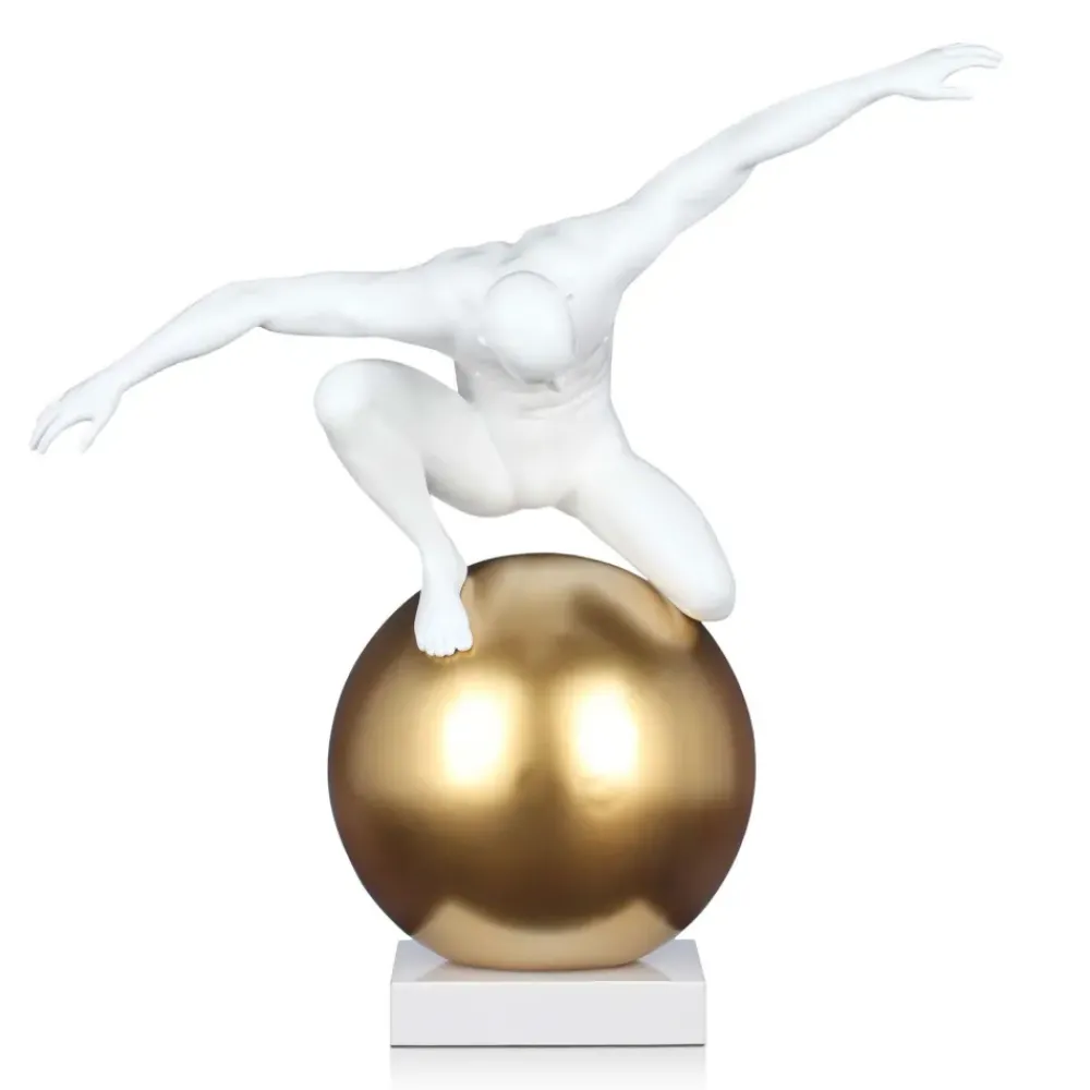 Figurative|Table Top^Statues & Sculptures Orbital Balance 47cm White Resin Indoor Sculpture