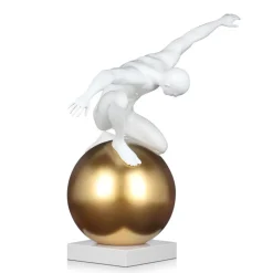 Figurative|Table Top^Statues & Sculptures Orbital Balance 47cm White Resin Indoor Sculpture