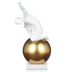 Figurative|Table Top^Statues & Sculptures Orbital Balance 47cm White Resin Indoor Sculpture