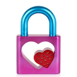 Table Top|Contemporary^Statues & Sculptures Passion Padlock 38cm Pink Resin Indoor Sculpture