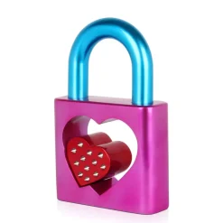Table Top|Contemporary^Statues & Sculptures Passion Padlock 38cm Pink Resin Indoor Sculpture